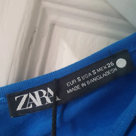 BNWT Zara Women Blue Bodycon ruffed dress size S - Picture 9 of 11